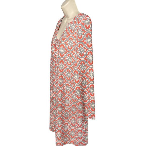 Aryeh Womens Floral Dress Long Sleeve Size Medium Scoop Neck Gray Pink C - Picture 5 of 12